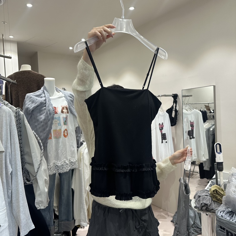 MIMME/LOOKK㊣東大門實拍女士新款時尚吊帶背心荷葉邊春款MIMME/LOOKK吊帶/背心圖色2