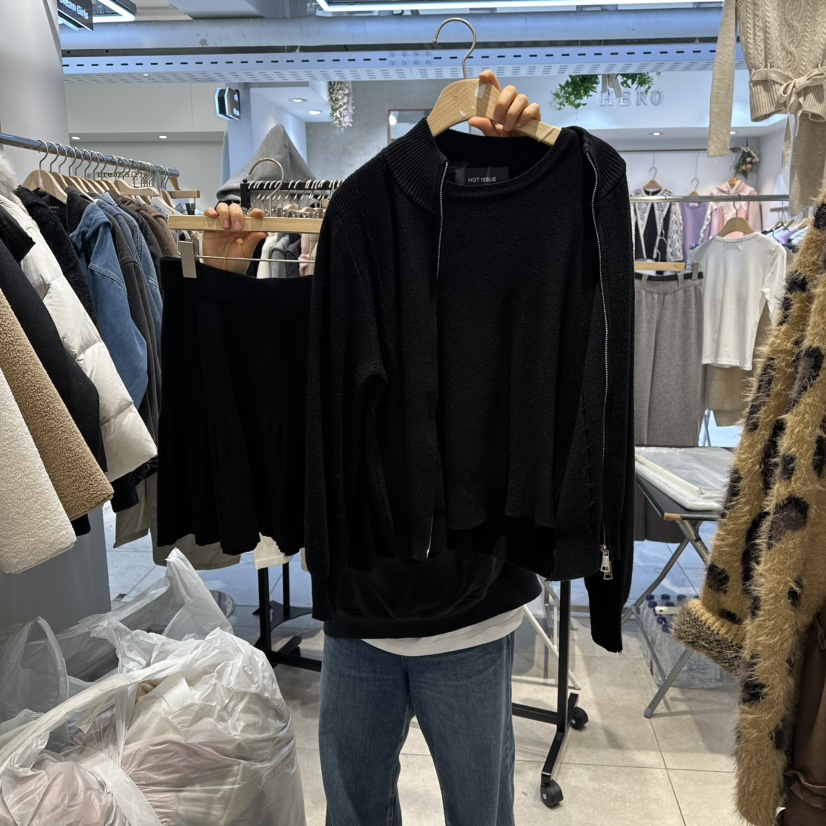 DREAM GIRIS/HOT PLACE韓國代購㊣女裝新款時尚套裝三件套DREAM GIRIS/HOT PLACE套裝圖色6黑色