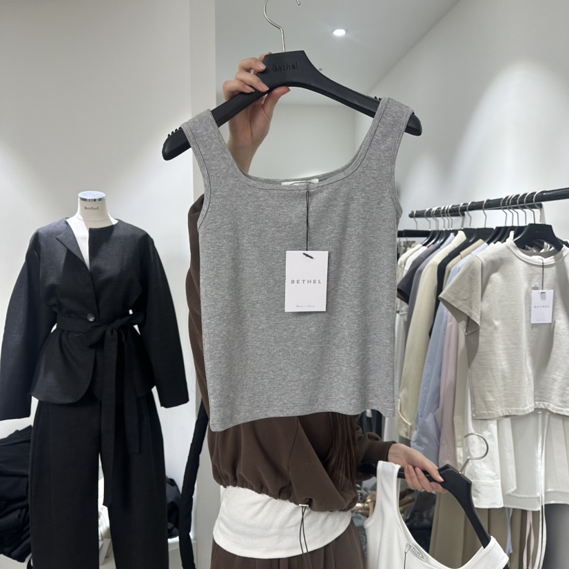 BETHEL韓國代購㊣女裝新款熱賣時尚休閑人氣真品吊帶背心春款BETHEL吊帶/背心圖色2