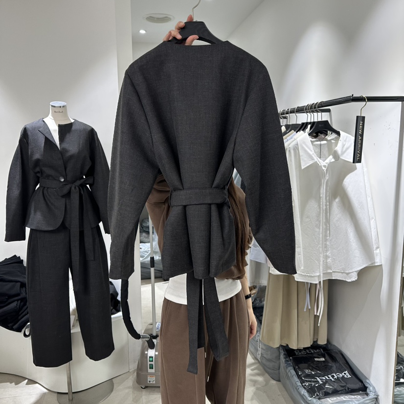 BETHEL㊣東大門代購女士新款休閑熱賣推薦26春夏夾克含腰帶春款BETHEL夾克