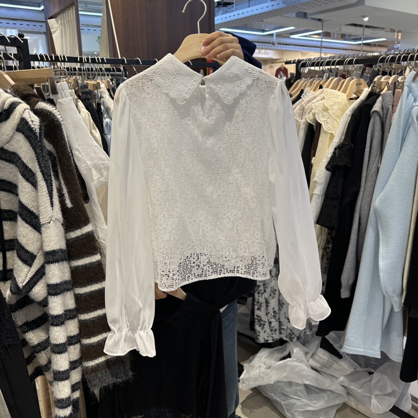 DREAM GIRIS/HOT PLACE㊣東大門代購女裝新品人氣襯衫蕾絲衫刺繡雪紡DREAM GIRIS/HOT PLACE襯衫/蕾絲衫