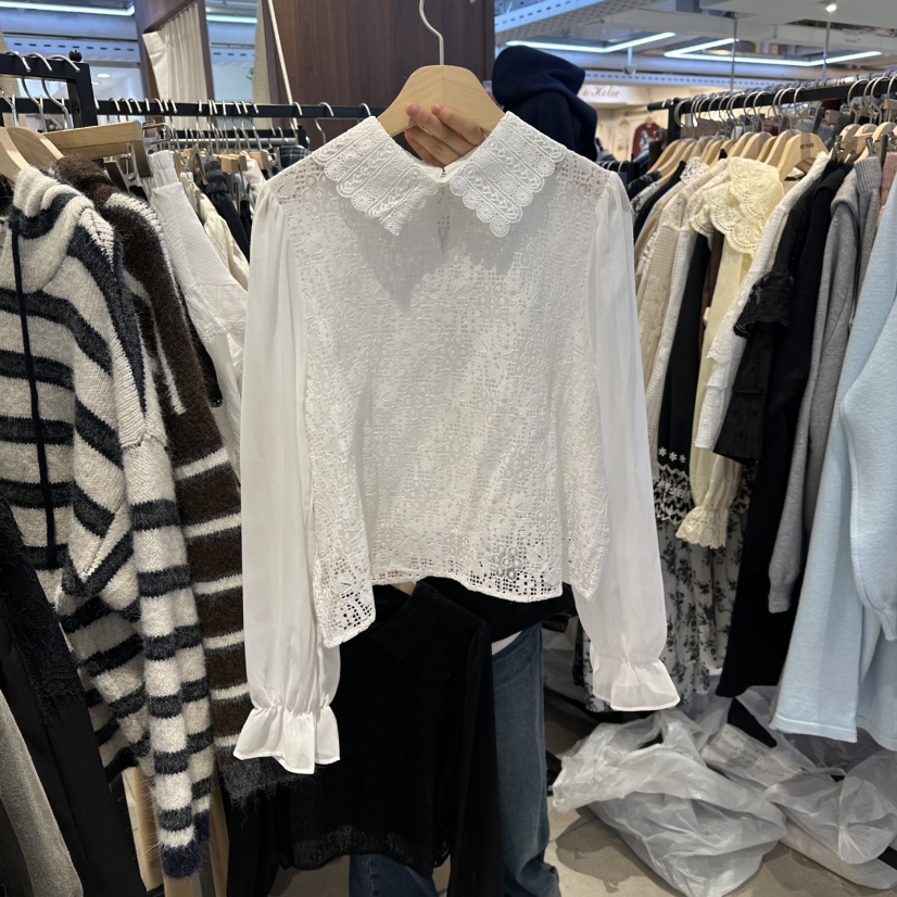 DREAM GIRIS/HOT PLACE㊣東大門代購女裝新品人氣襯衫蕾絲衫刺繡雪紡DREAM GIRIS/HOT PLACE襯衫/蕾絲衫圖色1