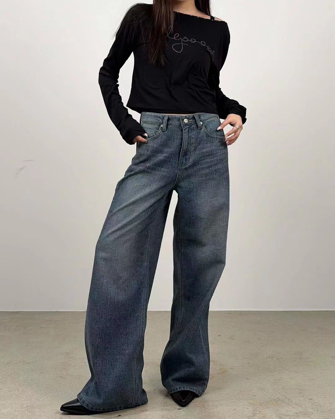 VIVITIKO韓國直郵㊣女士新品休閑熱賣時尚26春夏人氣牛仔褲VIVITIKO牛仔褲