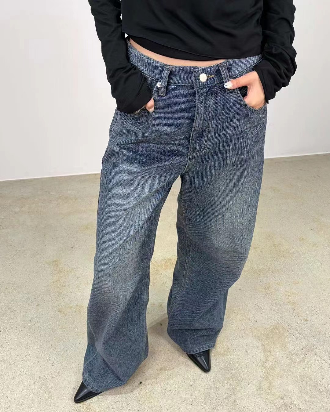 VIVITIKO韓國直郵㊣女士新品休閑熱賣時尚26春夏人氣牛仔褲VIVITIKO牛仔褲圖色1