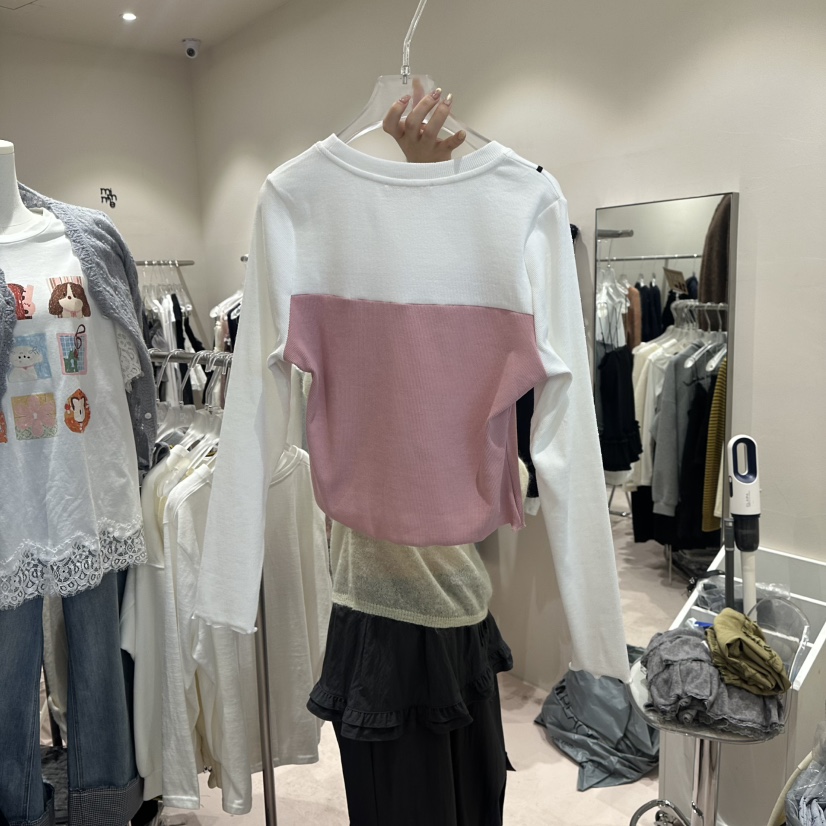 MIMME/LOOKK東大門直郵㊣女裝新款休閑推薦長袖T恤假兩件春款MIMME/LOOKK長袖T恤