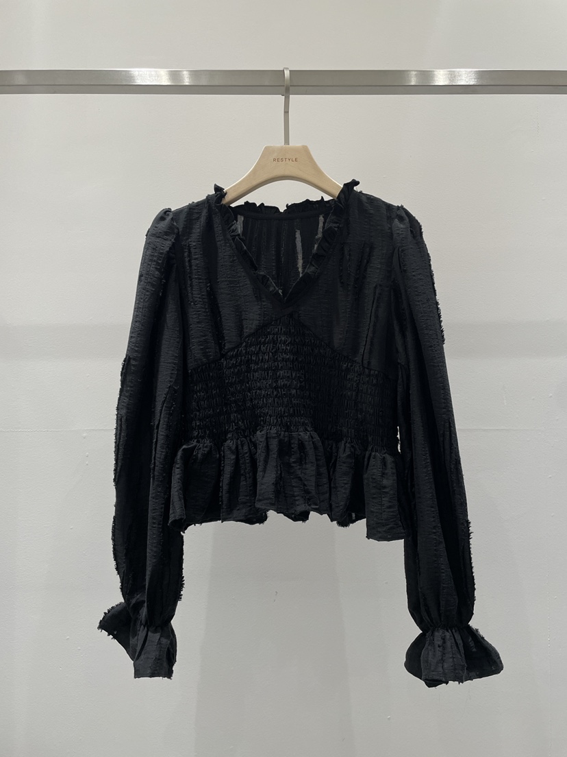 RE STYLE-Q韓國代購㊣女裝新品休閑真品26春夏襯衫蕾絲衫春款RE STYLE襯衫/蕾絲衫圖色2