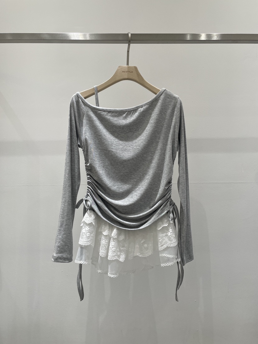 RE STYLE-Q㊣東大門實拍女裝新品推薦職業人氣長袖T恤春款RE STYLE長袖T恤圖色2