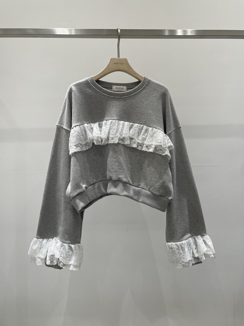 RE STYLE-Q韓國代購㊣女裝新品熱賣推薦真品休閑衛衣春款RE STYLE衛衣圖色2