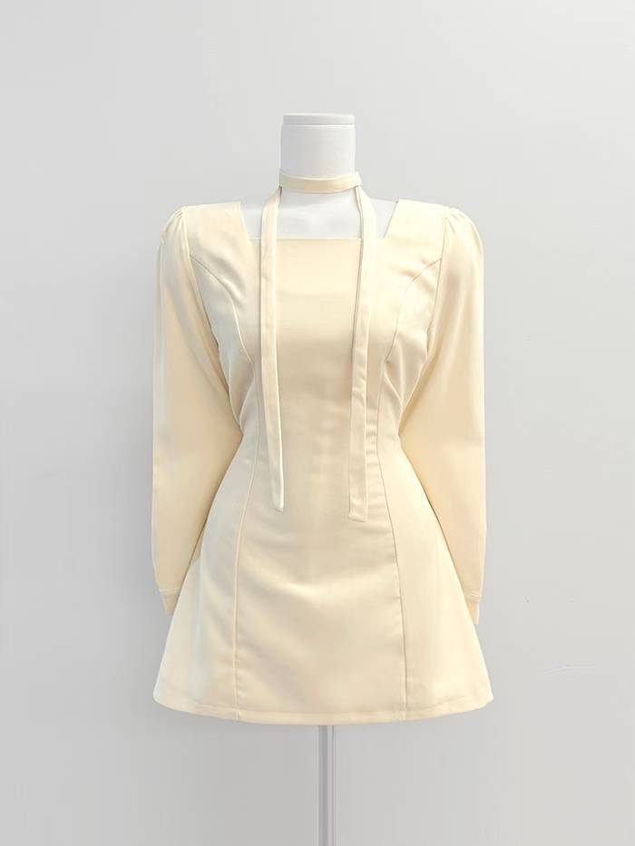 IT東大門直郵女裝新款熱賣休閑時尚25秋冬推薦連衣裙含脖帶IT連衣裙圖色1