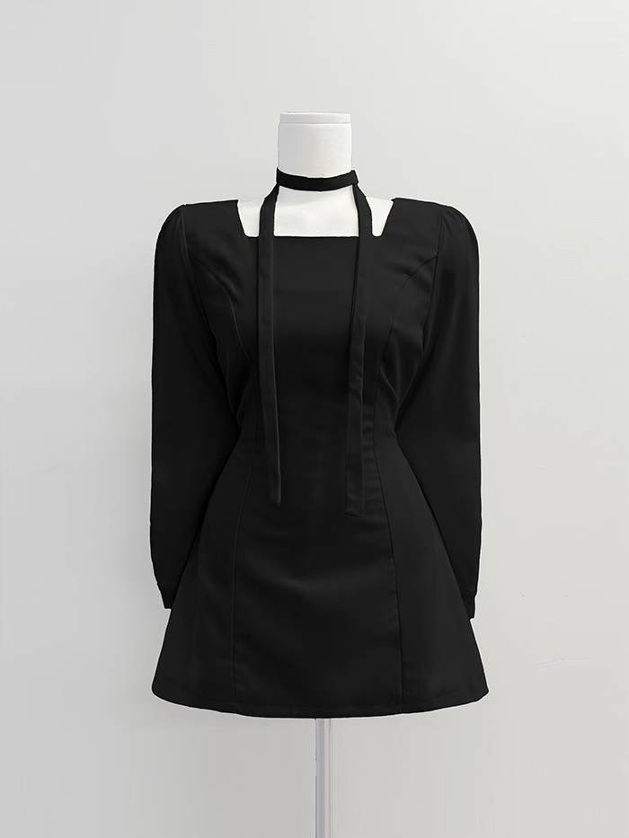 IT東大門直郵女裝新款熱賣休閑時尚25秋冬推薦連衣裙含脖帶IT連衣裙圖色3