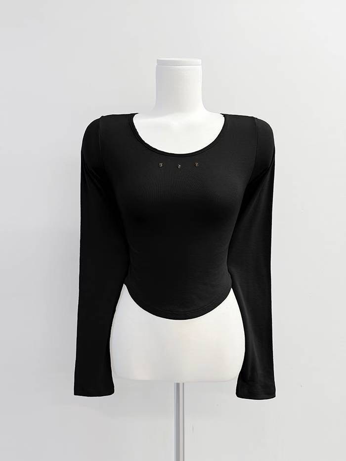 IT東大門實拍女裝新款休閑職業25秋冬熱賣推薦時尚長袖T恤IT長袖T恤圖色4