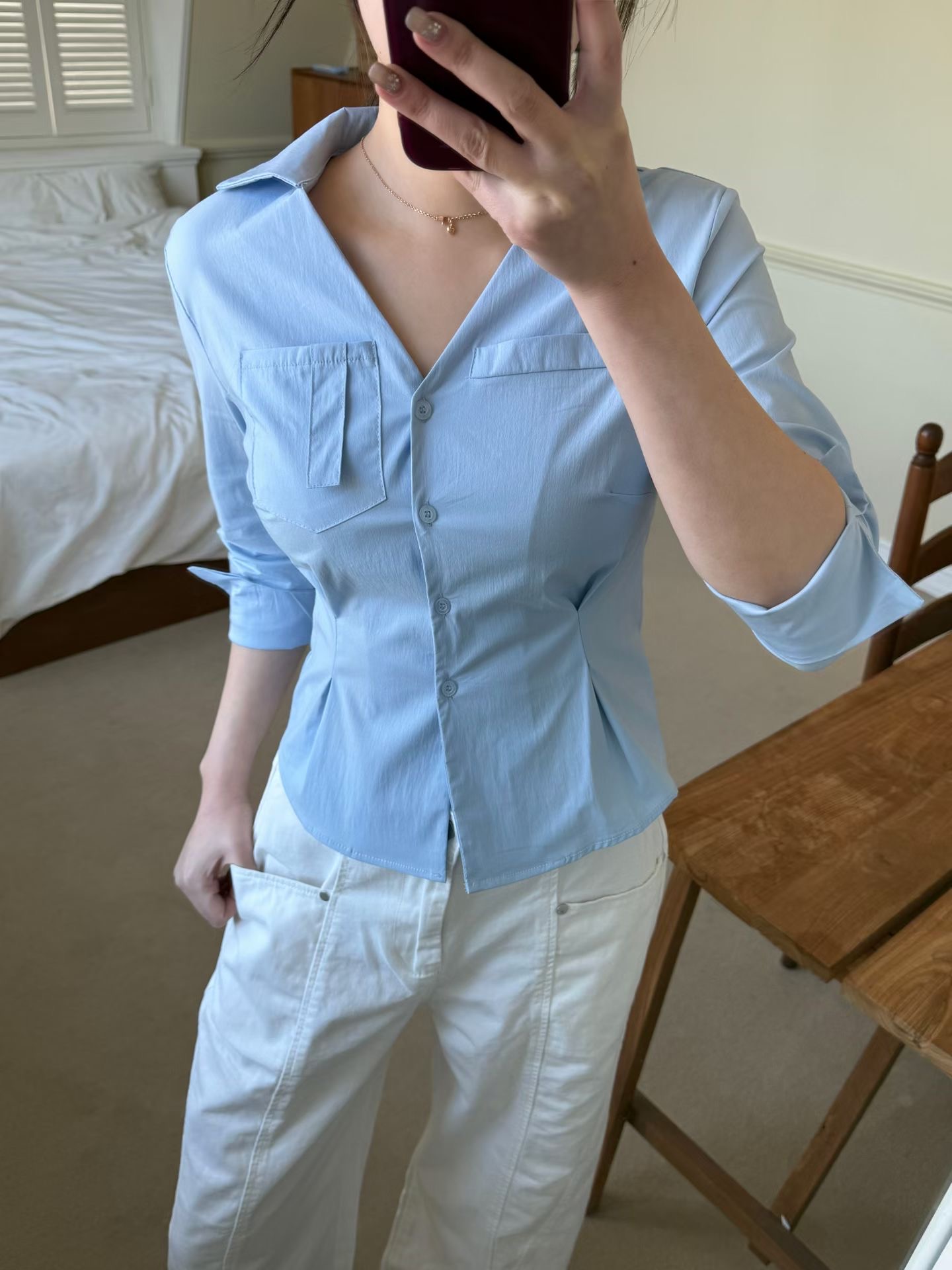 IT東大門直郵女士新款26春夏時尚休閑推薦人氣襯衫蕾絲衫IT襯衫/蕾絲衫