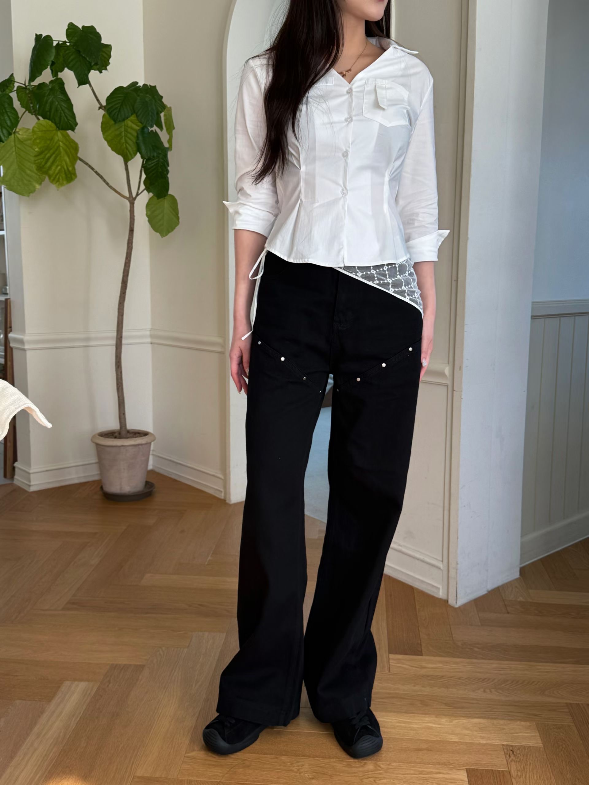 IT東大門直郵女士新款26春夏時尚休閑推薦人氣襯衫蕾絲衫IT襯衫/蕾絲衫