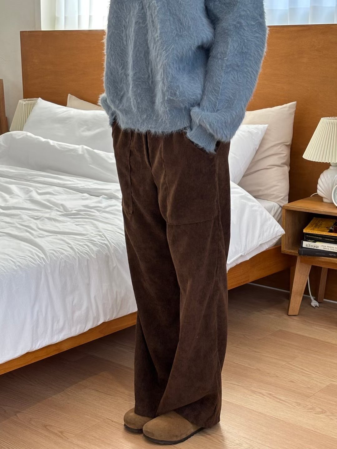 YANGPA韓國直郵女士新品熱賣時尚真品推薦職業休閑褲燈芯絨YANGPA休閑褲