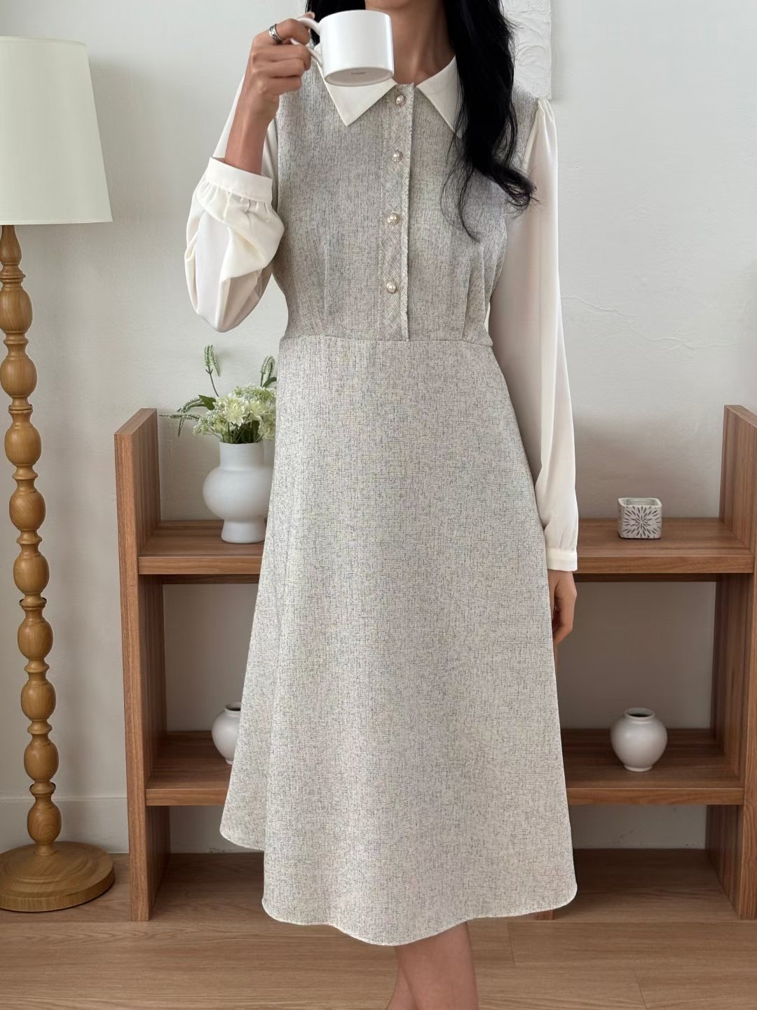 YANGPA東大門直郵女士新款職業休閑26春夏熱賣時尚連衣裙YANGPA連衣裙圖色1