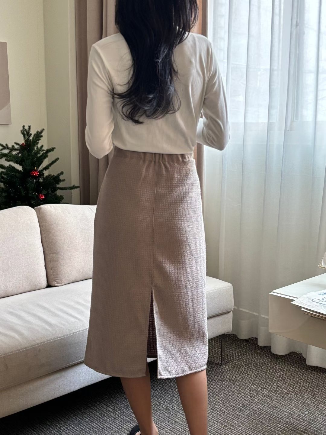 YANGPA韓國代購女裝新品26春夏真品時尚職業推薦休閑長裙YANGPA長裙