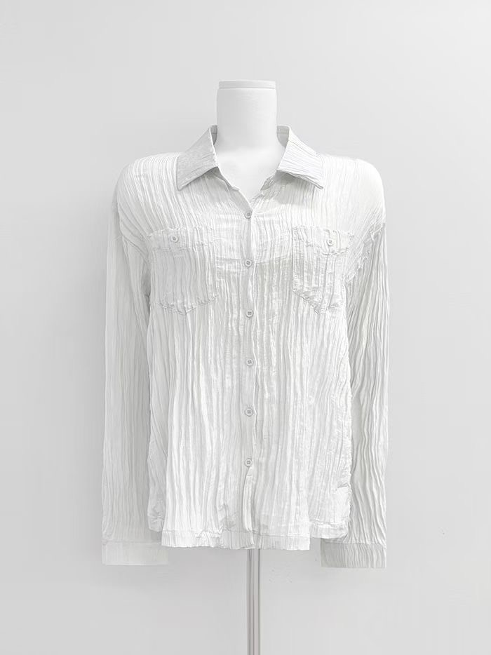 IT東大門直郵女士新款26春夏時尚休閑職業推薦襯衫蕾絲衫IT襯衫/蕾絲衫圖色1