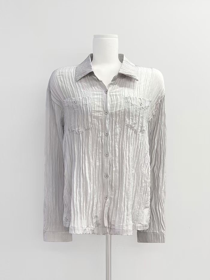 IT東大門直郵女士新款26春夏時尚休閑職業推薦襯衫蕾絲衫IT襯衫/蕾絲衫圖色2