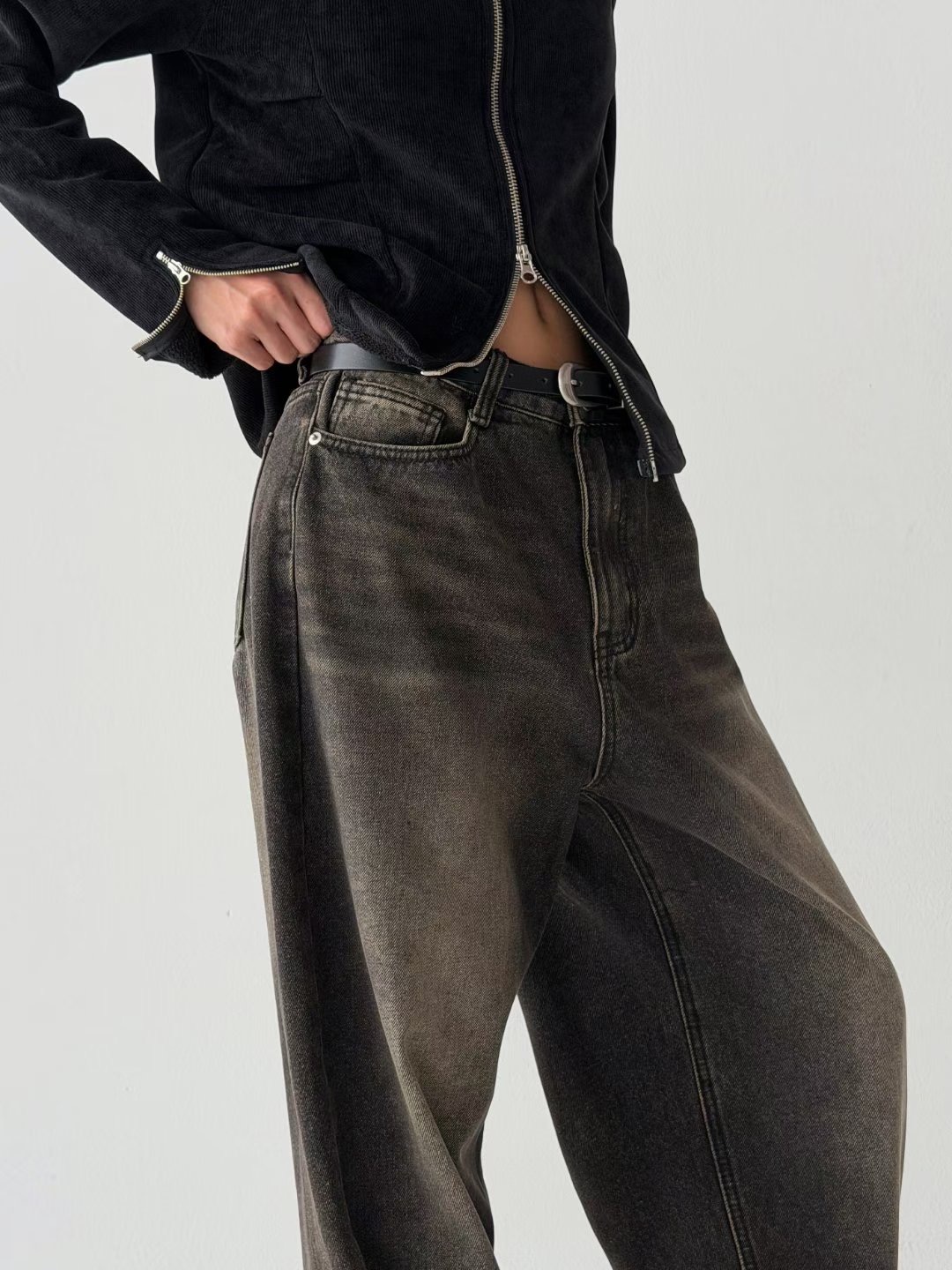 GUSSINE東大門實拍女裝新款職業人氣26春夏牛仔褲不含腰帶GUSSINE牛仔褲