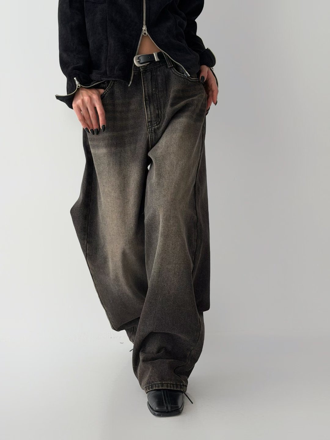 GUSSINE東大門實拍女裝新款職業人氣26春夏牛仔褲不含腰帶GUSSINE牛仔褲圖色1