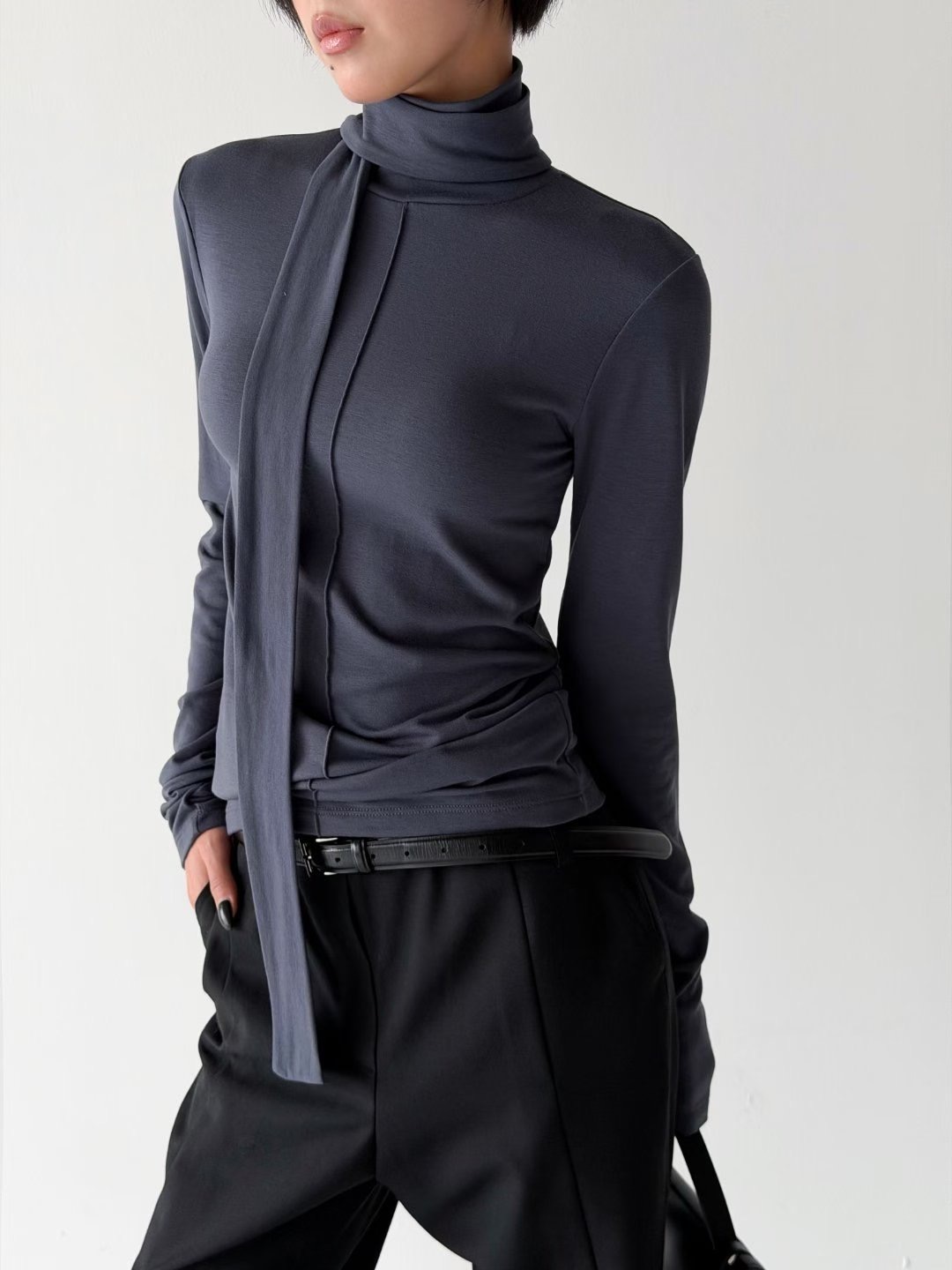 GUSSINE東大門實拍女裝新品26春夏真品休閑熱賣人氣長袖T恤GUSSINE長袖T恤圖色2