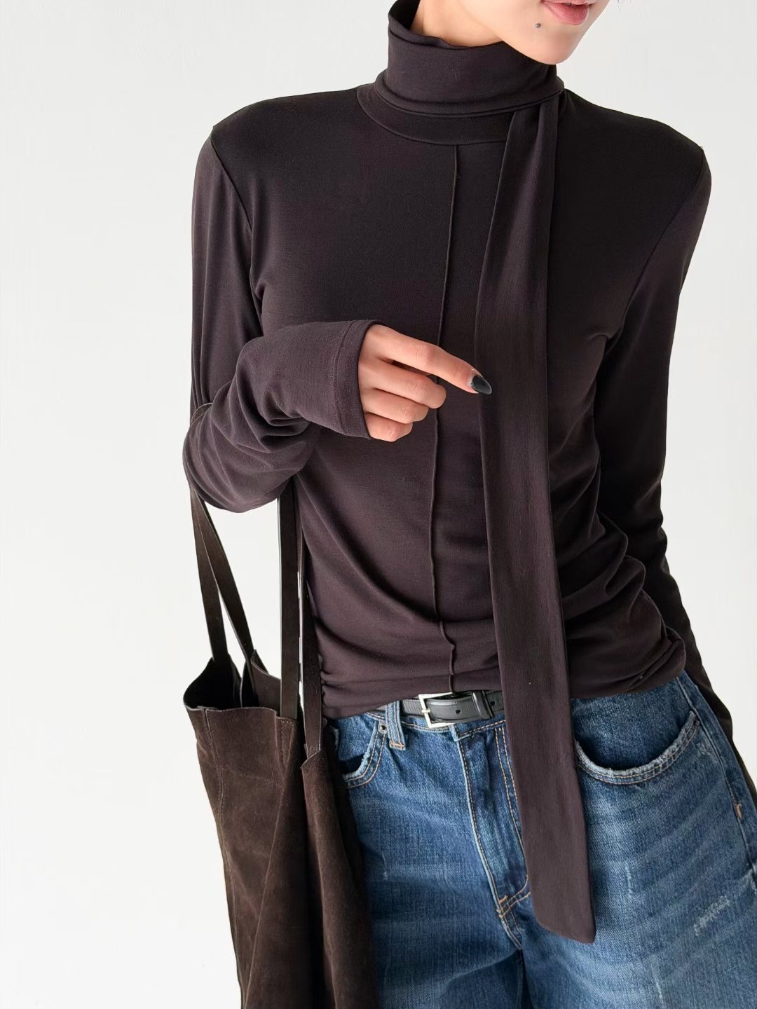 GUSSINE東大門實拍女裝新品26春夏真品休閑熱賣人氣長袖T恤GUSSINE長袖T恤圖色3