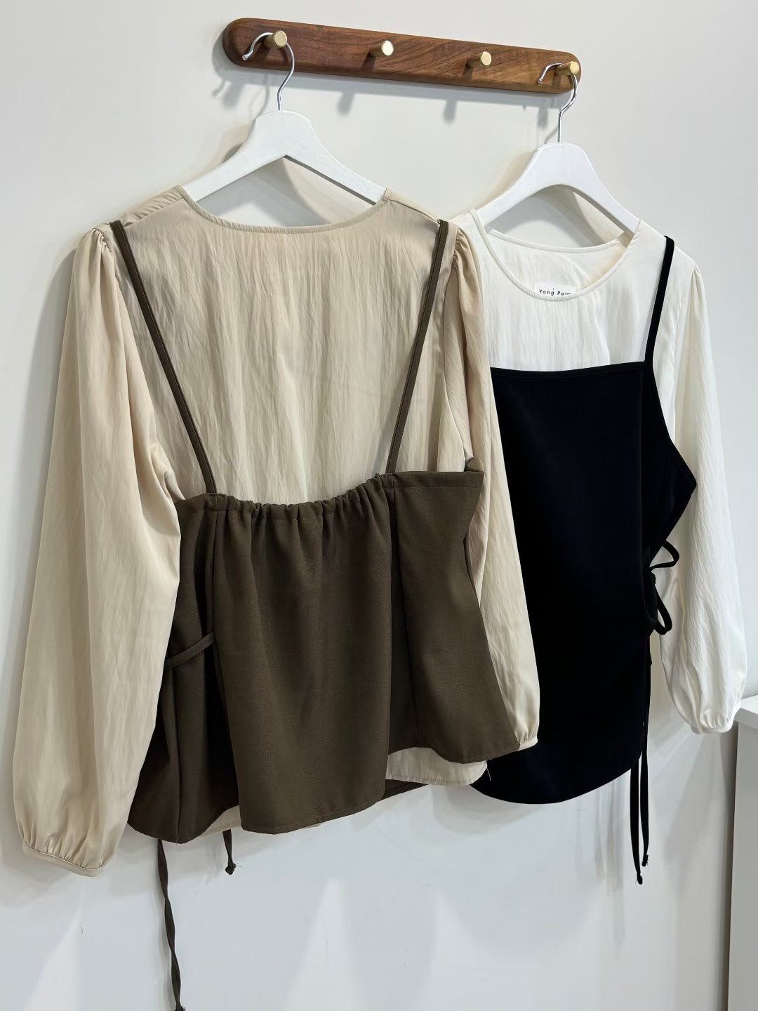 YANGPA東大門實拍女士新款人氣熱賣襯衫蕾絲衫兩件套套裝YANGPA襯衫/蕾絲衫