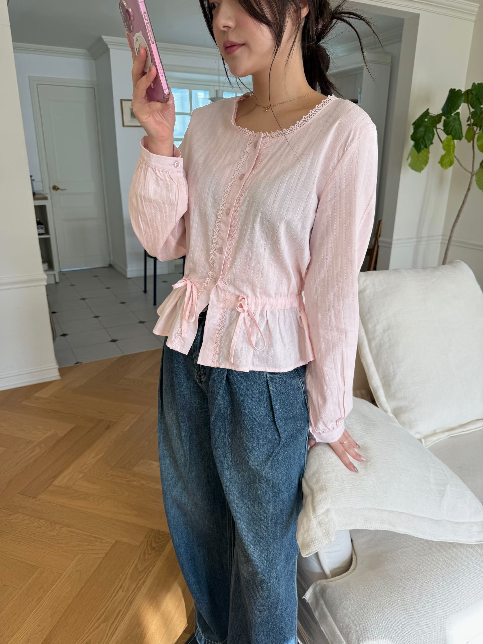 IT東大門實拍女裝新款熱賣真品26春夏人氣時尚襯衫蕾絲衫IT襯衫/蕾絲衫