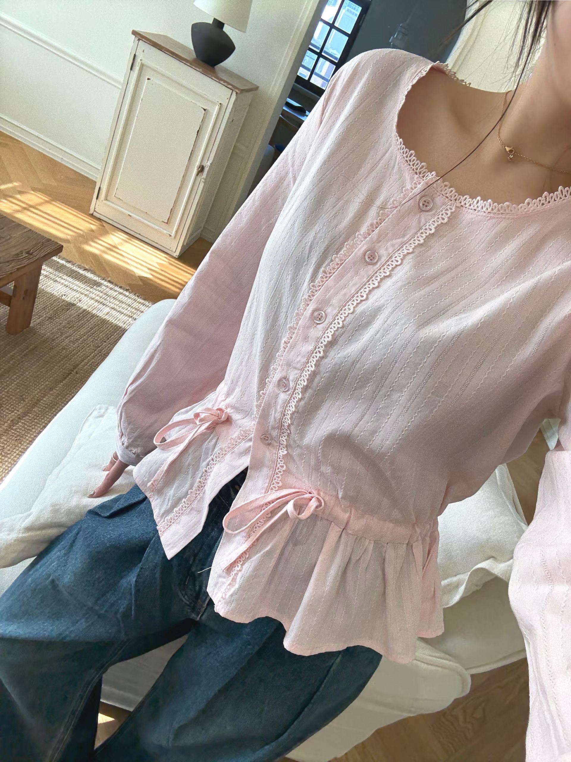 IT東大門實拍女裝新款熱賣真品26春夏人氣時尚襯衫蕾絲衫IT襯衫/蕾絲衫