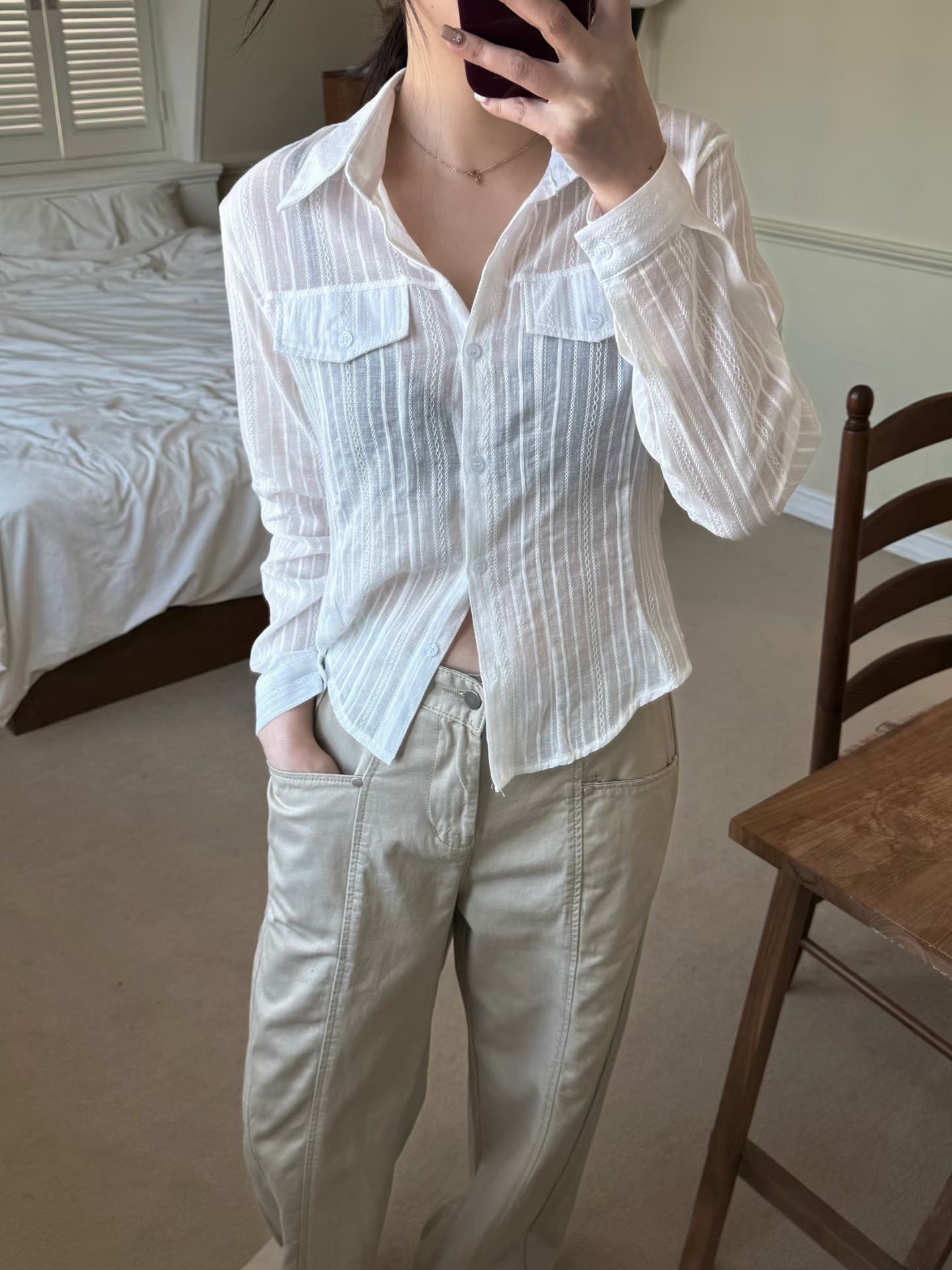 IT東大門直郵女裝新品推薦真品26春夏熱賣休閑襯衫蕾絲衫IT襯衫/蕾絲衫