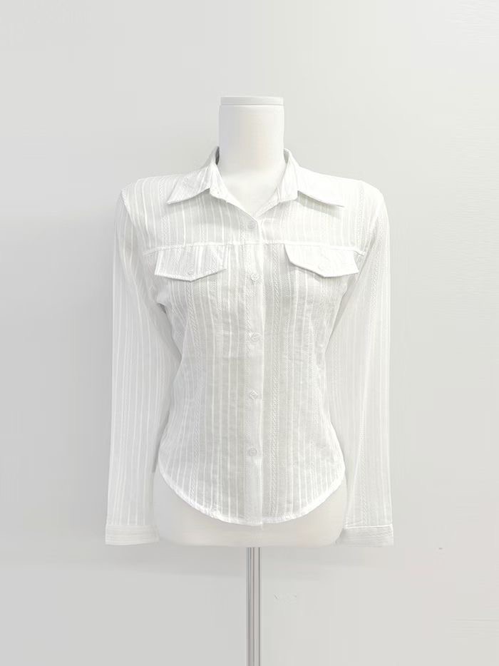 IT東大門直郵女裝新品推薦真品26春夏熱賣休閑襯衫蕾絲衫IT襯衫/蕾絲衫圖色1