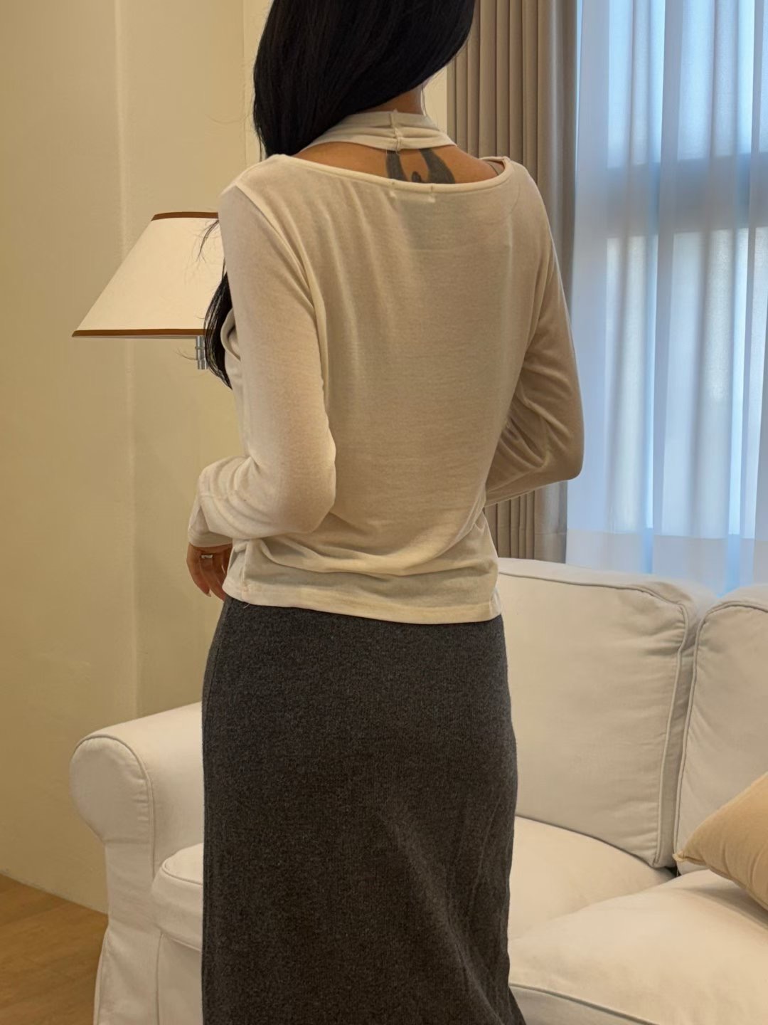 YANGPA東大門實拍女士新品人氣職業推薦時尚長袖T恤假兩件YANGPA長袖T恤