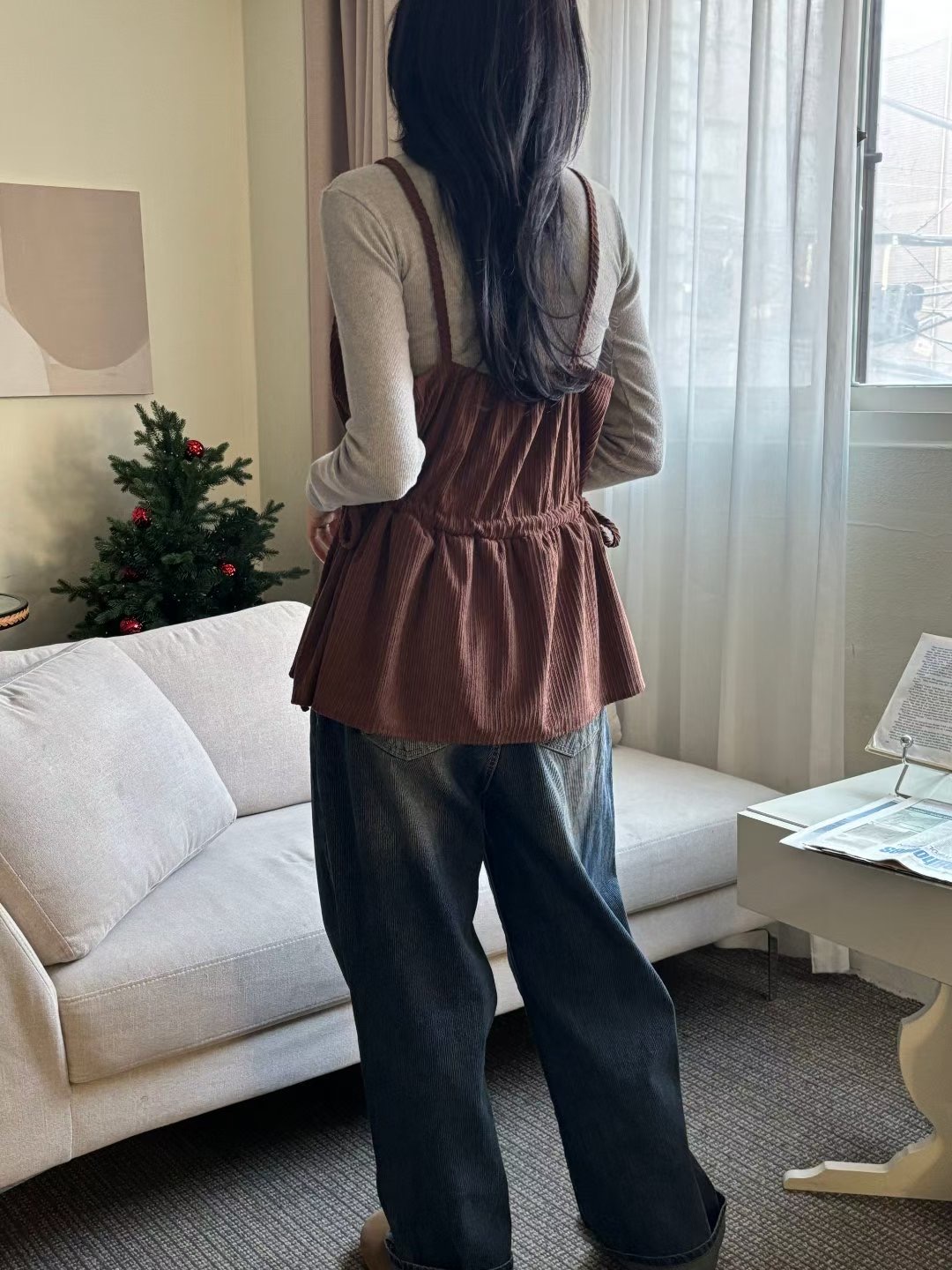 YANGPA韓國直郵女裝新品熱賣休閑真品職業吊帶背心不含內搭YANGPA吊帶/背心