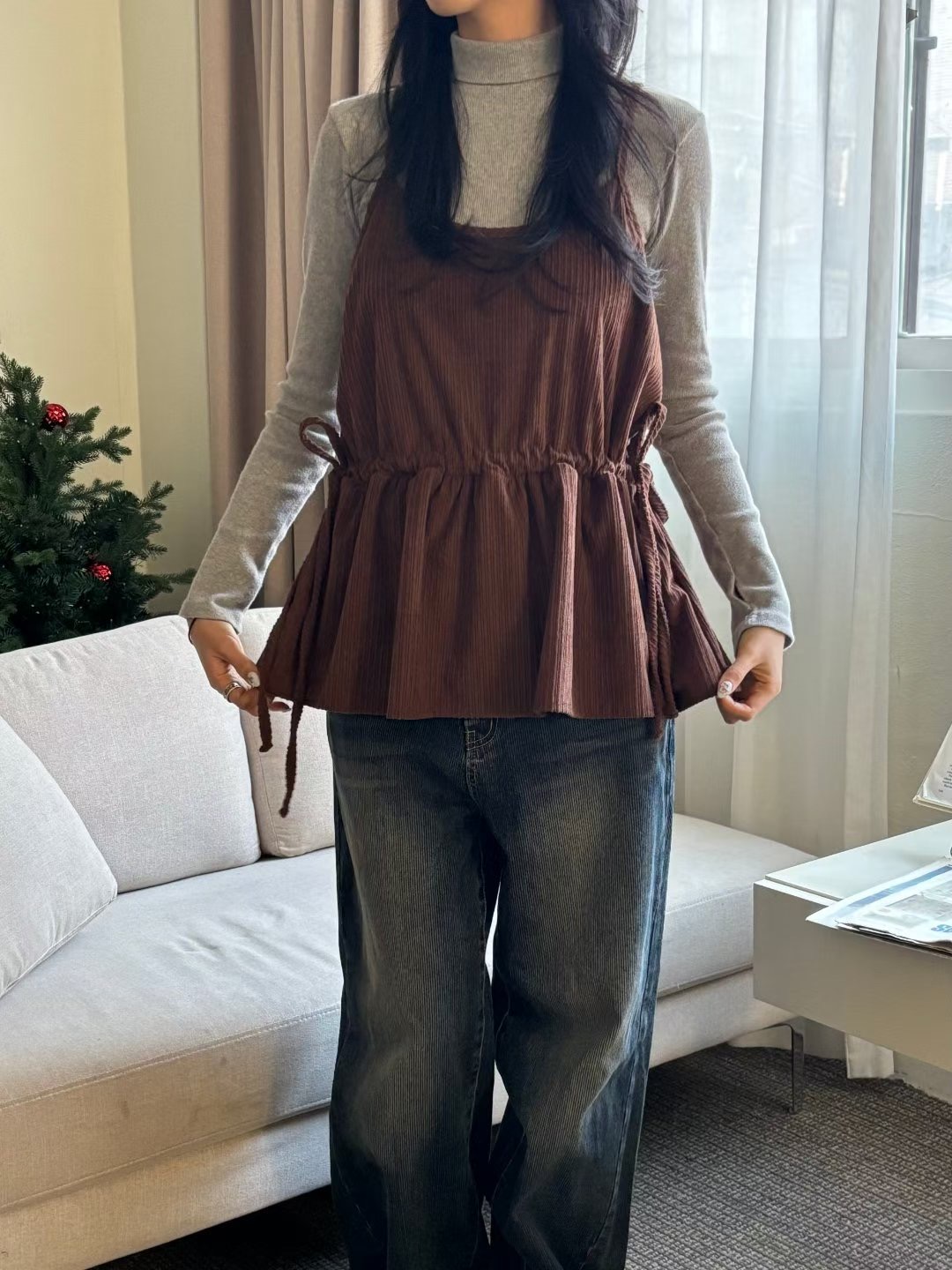 YANGPA韓國直郵女裝新品熱賣休閑真品職業吊帶背心不含內搭YANGPA吊帶/背心圖色1