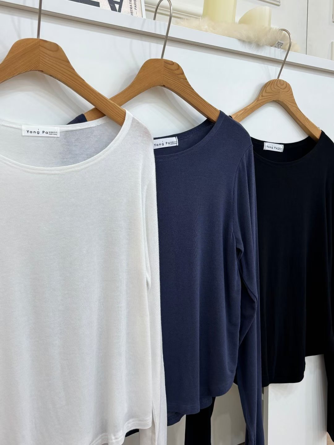 YANGPA韓國代購女裝新品26春夏時尚真品休閑長袖T恤羊毛保暖YANGPA長袖T恤