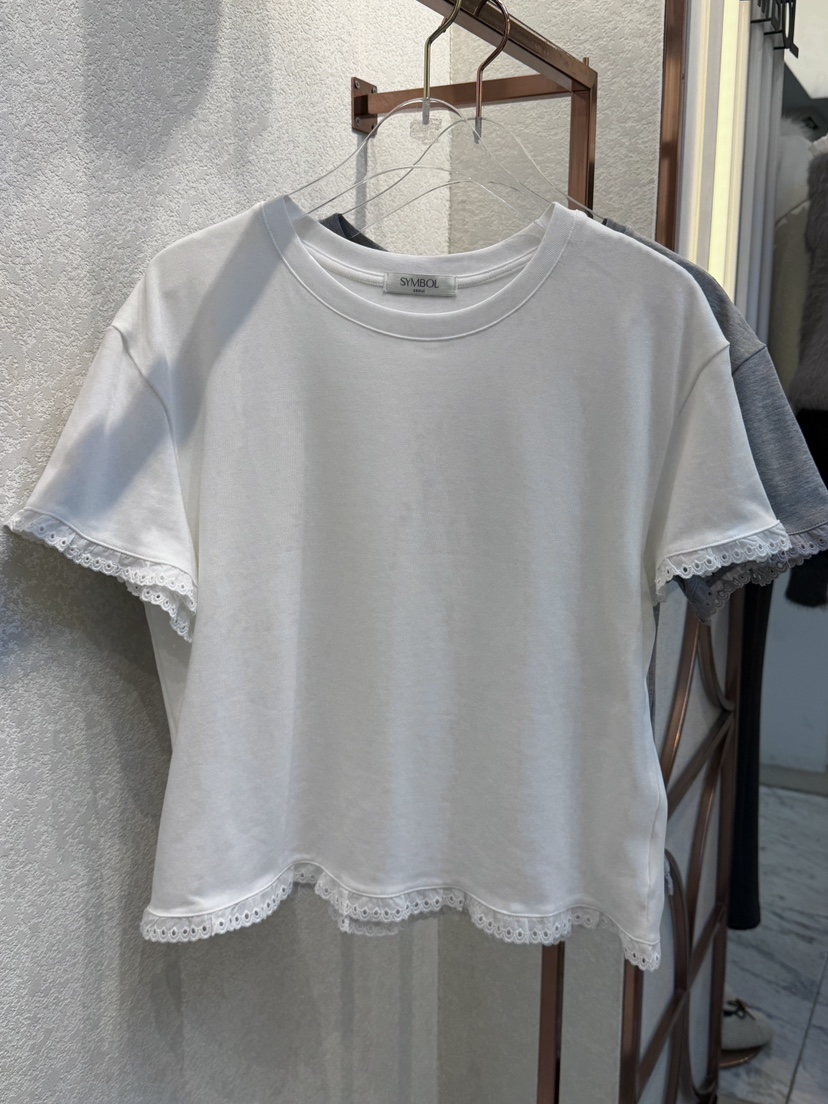 SYMBOL韓國直郵女士新品推薦休閑真品熱賣26春夏時尚T恤鏤空SYMBOLT恤圖色2