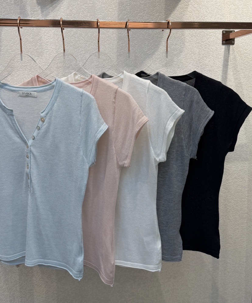 SYMBOL韓國代購女裝新品推薦時尚熱賣26春夏人氣職業T恤紐扣SYMBOLT恤