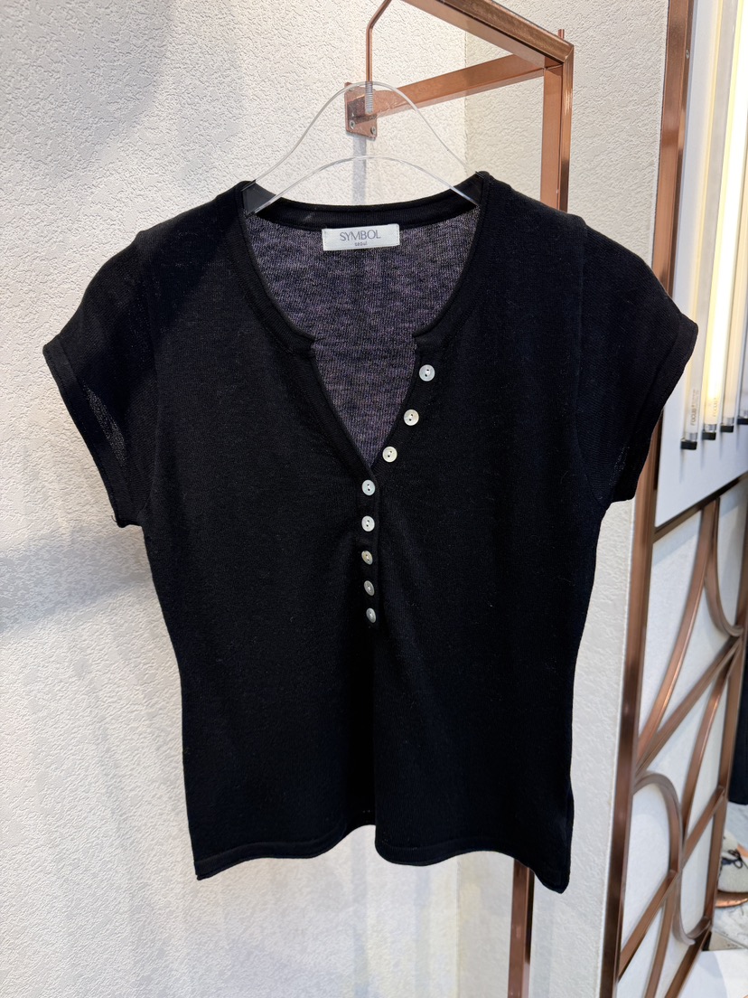 SYMBOL韓國代購女裝新品推薦時尚熱賣26春夏人氣職業T恤紐扣SYMBOLT恤圖色3