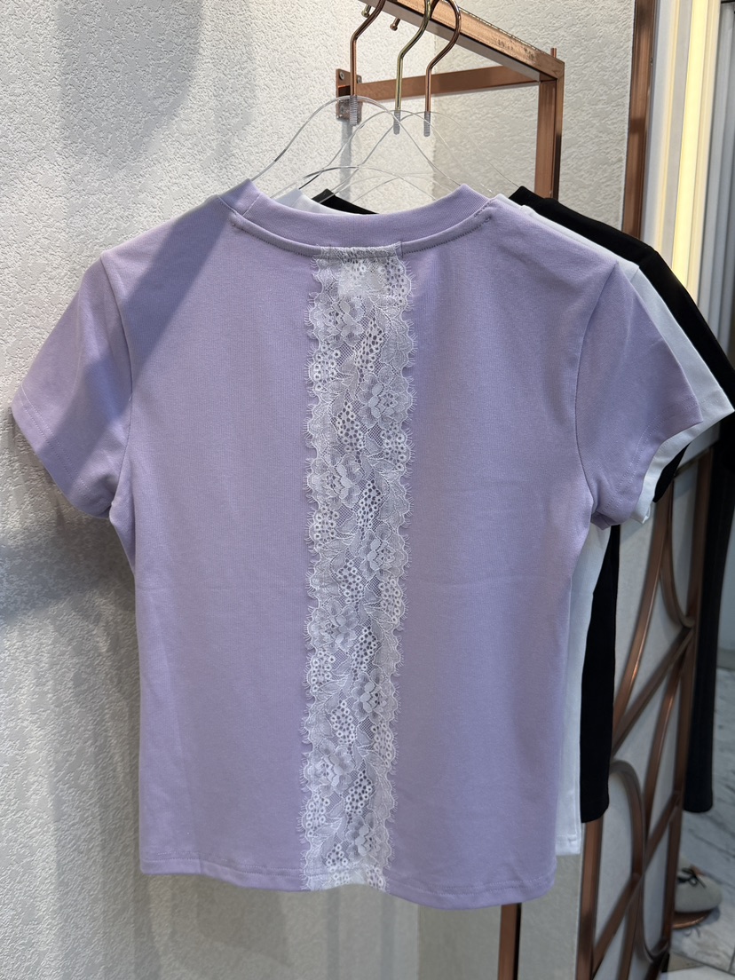 SYMBOL東大門代購女士新品休閑熱賣職業26春夏時尚T恤蕾絲SYMBOLT恤圖色1