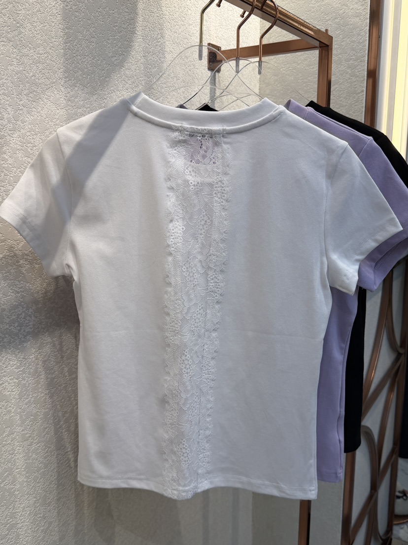 SYMBOL東大門代購女士新品休閑熱賣職業26春夏時尚T恤蕾絲SYMBOLT恤圖色2