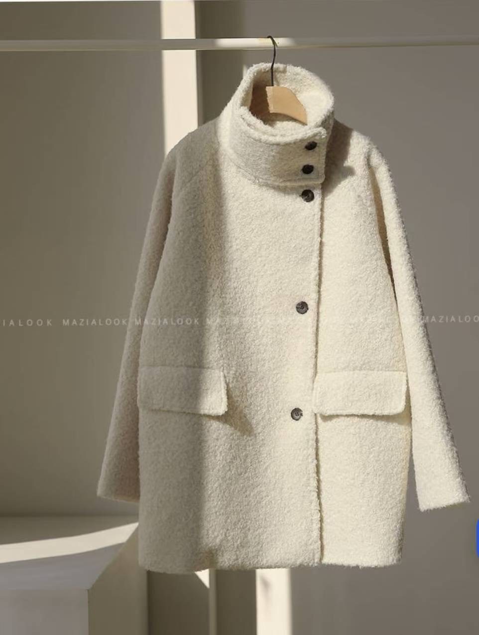 ONETOP東大門代購女裝新品熱賣人氣休閑中長款大衣含腰帶ONETOP中長款大衣圖色1