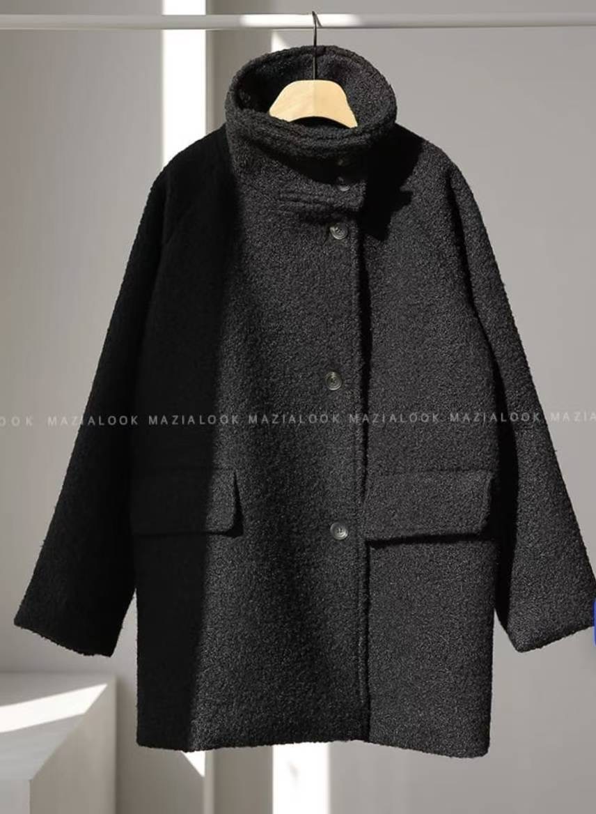 ONETOP東大門代購女裝新品熱賣人氣休閑中長款大衣含腰帶ONETOP中長款大衣圖色2