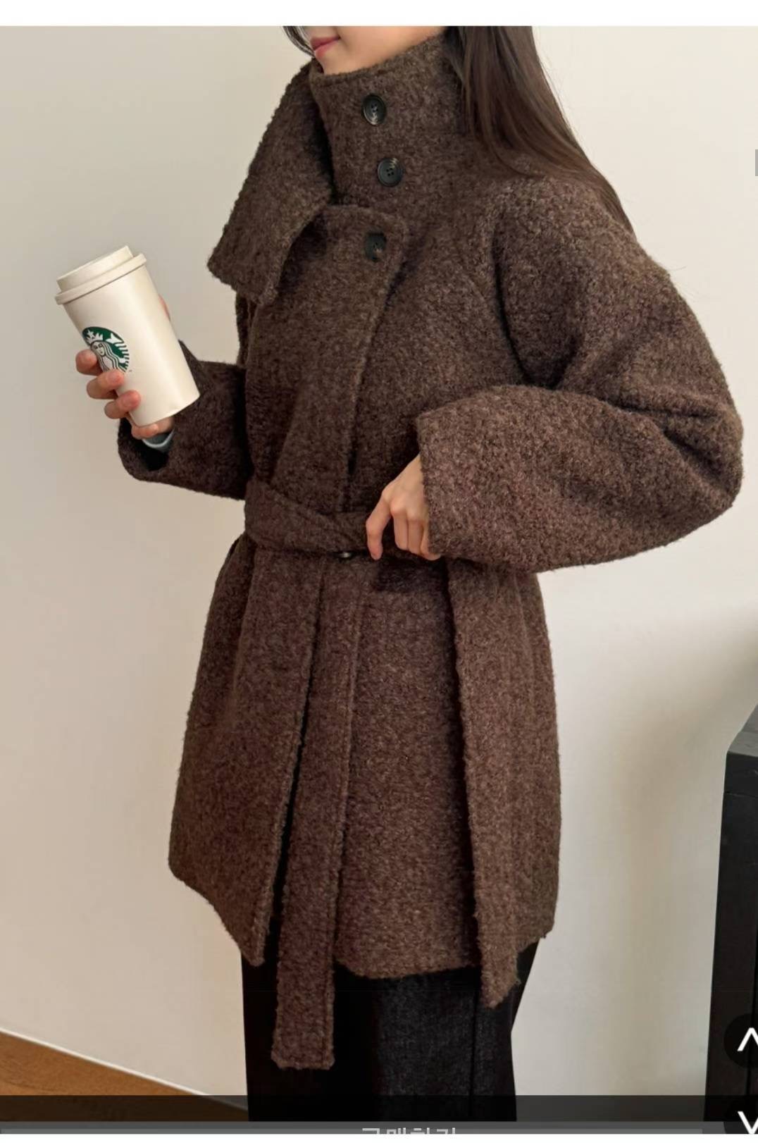 ONETOP東大門代購女裝新品熱賣人氣休閑中長款大衣含腰帶ONETOP中長款大衣圖色3