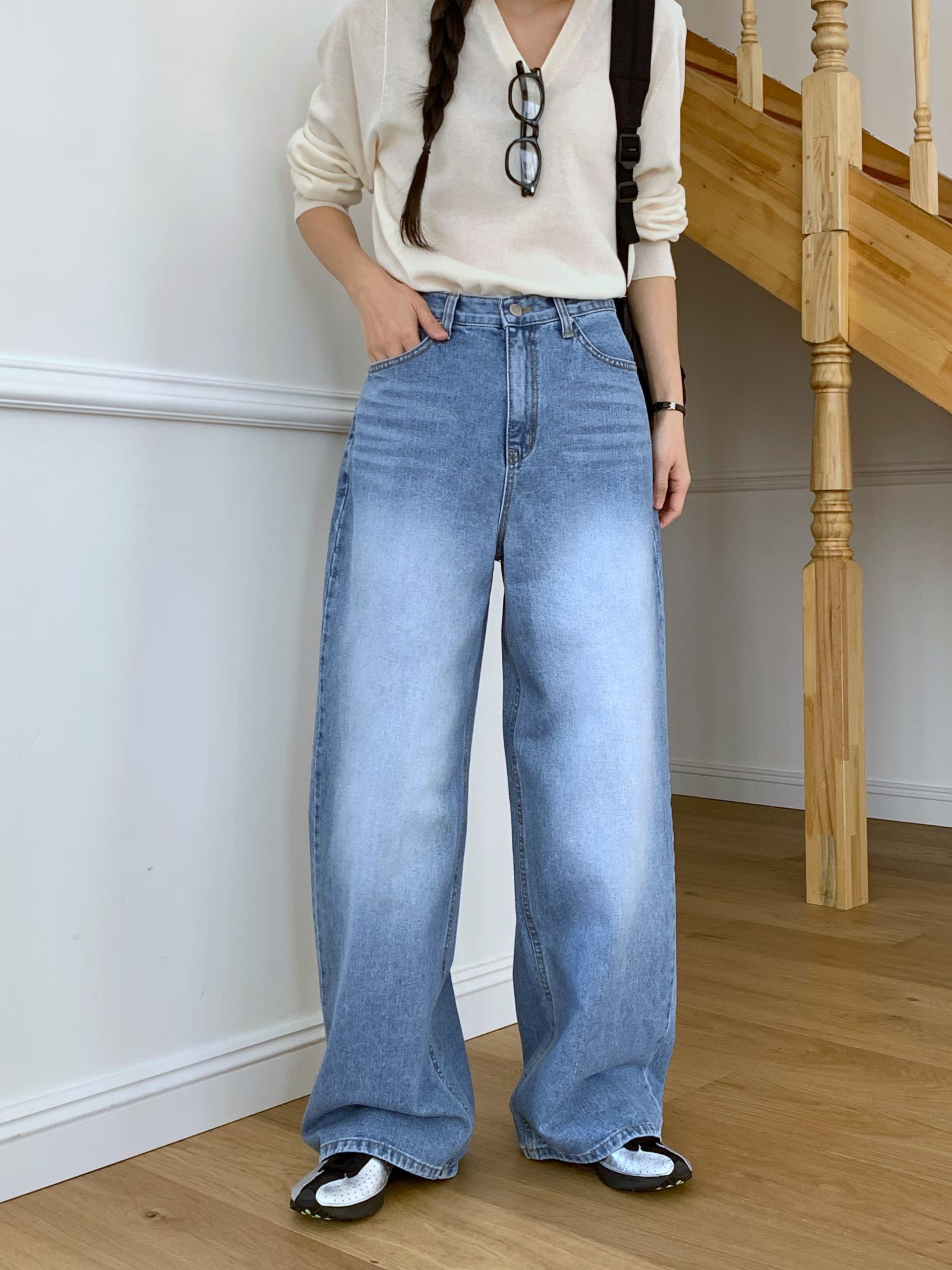 MISSJEAN東大門實拍女士新品26春夏休閑人氣職業時尚牛仔褲MISSJEAN牛仔褲