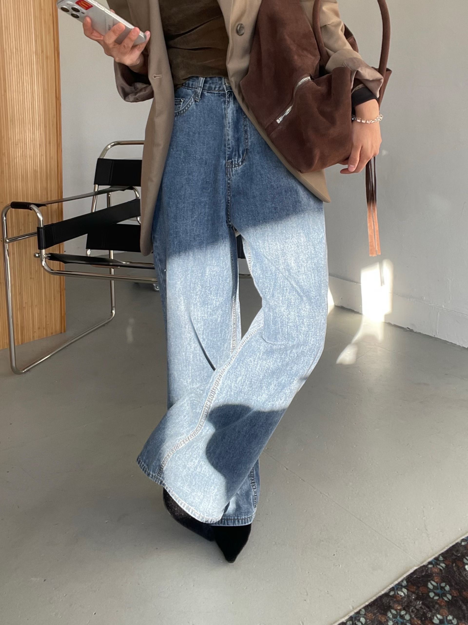 MISSJEAN韓國代購女士新款人氣真品休閑熱賣時尚職業牛仔褲MISSJEAN牛仔褲