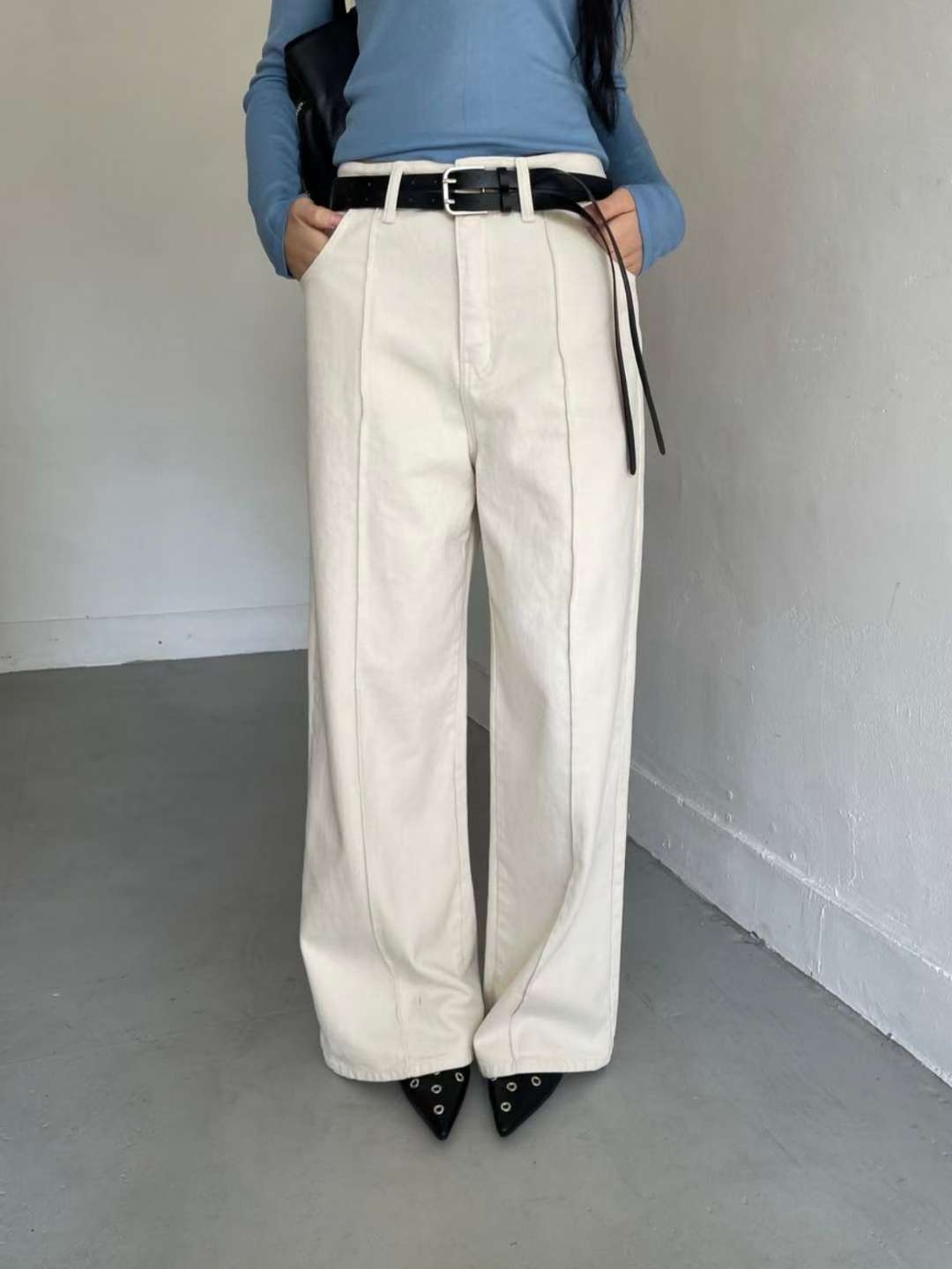 MISSJEAN韓國直郵女裝新款休閑人氣職業推薦牛仔褲不含腰帶MISSJEAN牛仔褲圖色1