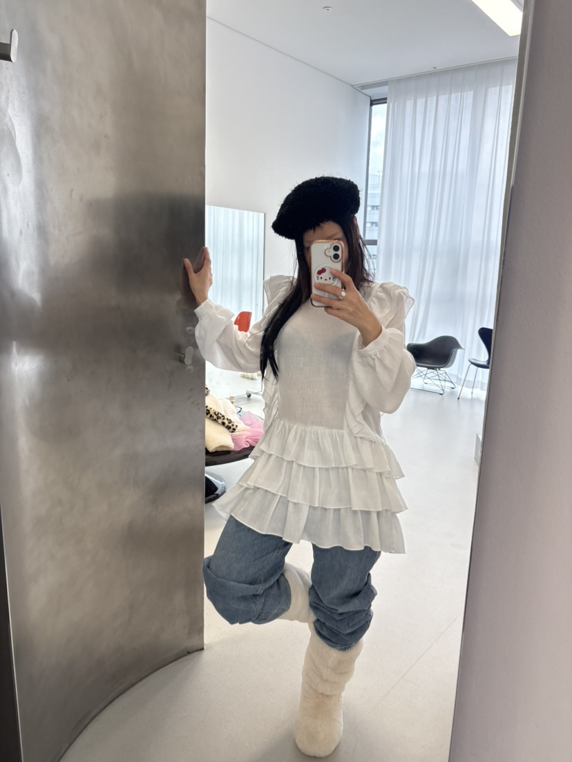 PLATFORM-L韓國直郵女士新品熱賣26春夏職業真品連衣裙紗布PLATFORM連衣裙