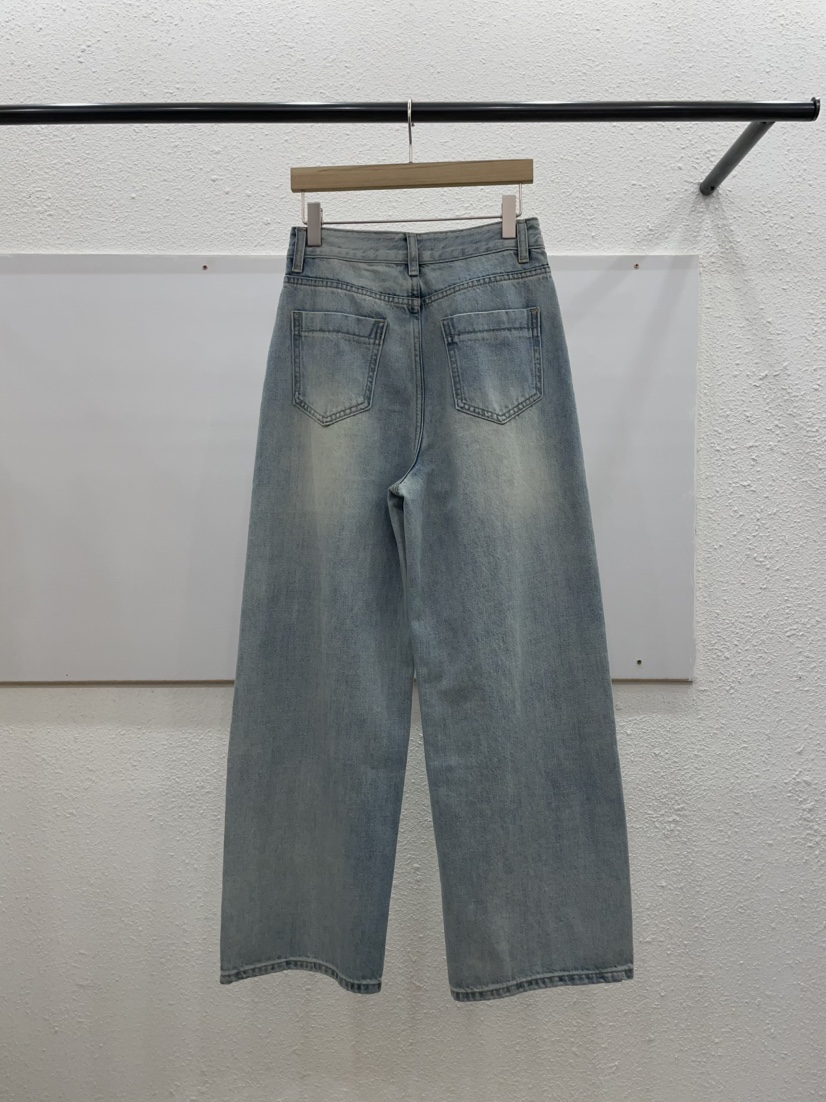 EGGPLANT東大門實拍女裝新品時尚推薦人氣真品休閑牛仔褲EGGPLANT牛仔褲