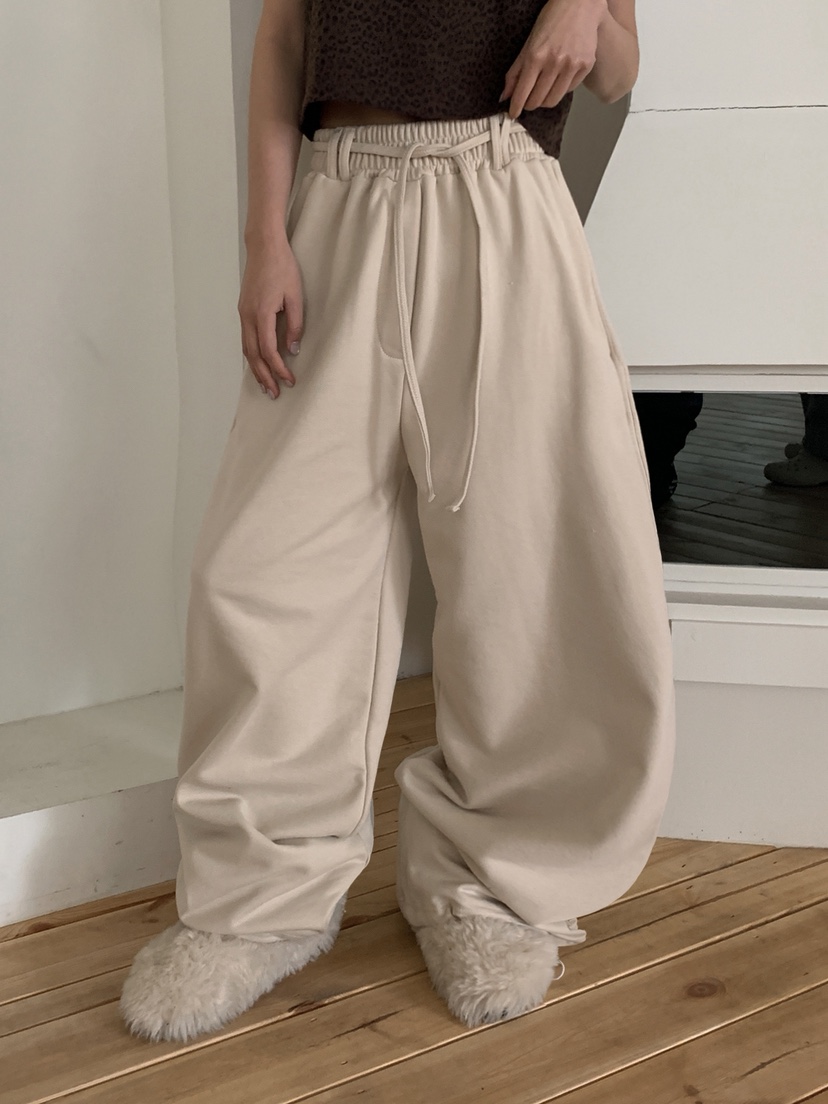 OURWAVE/OUR ROOM韓國代購女裝新款推薦休閑褲含腰繩腰帶Our Wave/Our Room休閑褲