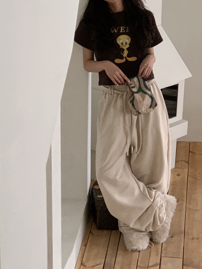 OURWAVE/OUR ROOM韓國代購女裝新款推薦休閑褲含腰繩腰帶Our Wave/Our Room休閑褲